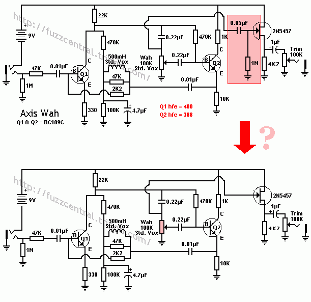 Axis Wah - redundant parts in the output buffer?
